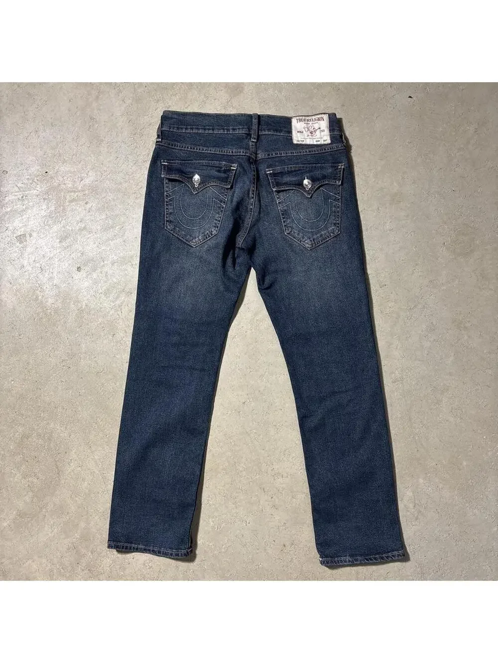 Y2K True Religion Ricky Relaxed Straight Dark Wash Jeans Men's Size 30